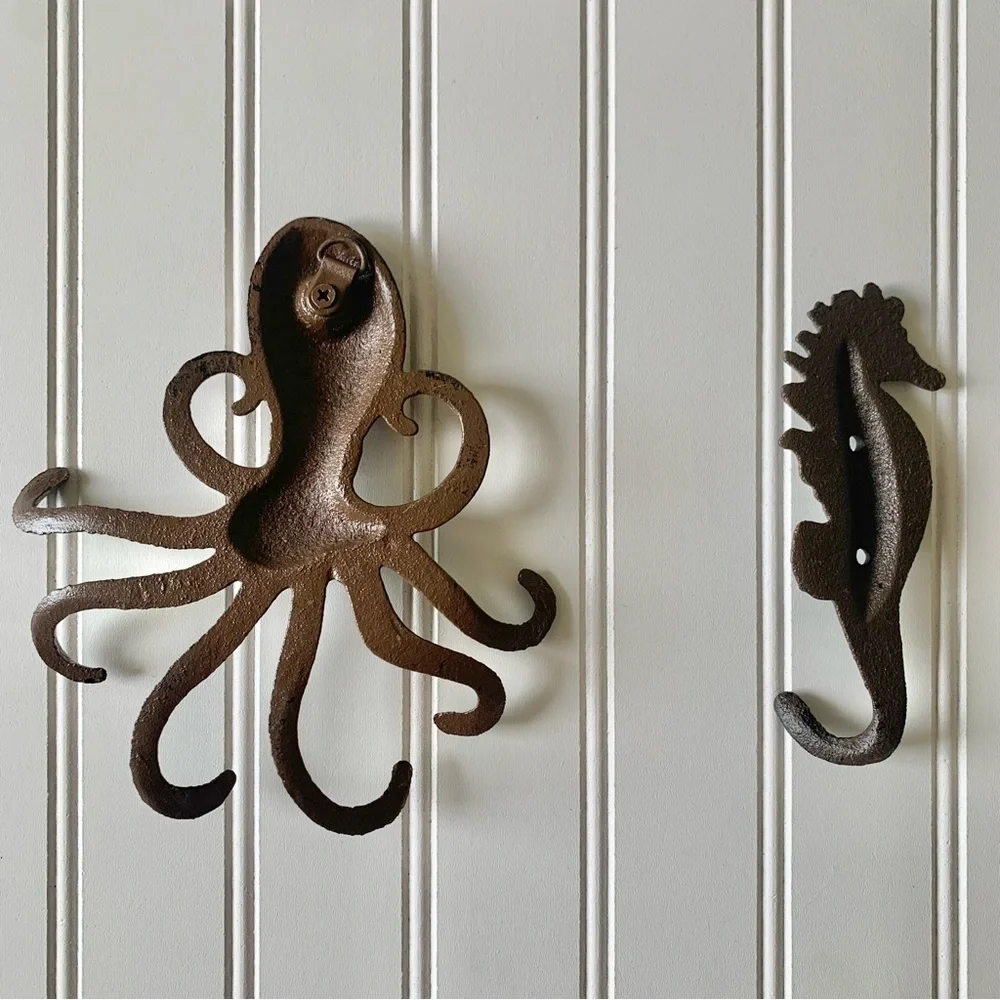 Coastal Cast Iron Wall Hooks Set